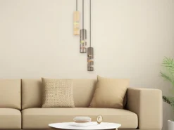 Moderne Cluster Pendelleuchte STREAM 3-flammig aus Metall in Coffee Tönen, Ø28cm