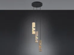 Moderne Cluster Pendelleuchte STREAM 3-flammig aus Metall in Coffee Tönen, Ø28cm
