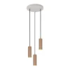 Moderne Cluster Pendelleuchte SOKA 3-flammig Metall Hellgrau & Coffee Ø 28cm
