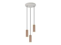 Moderne Cluster Pendelleuchte SOKA 3-flammig Metall Hellgrau & Coffee Ø 28cm