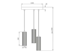 Moderne Cluster Pendelleuchte SOKA 3-flammig Metall Hellgrau & Coffee Ø 28cm
