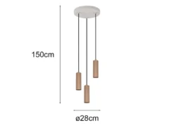 Moderne Cluster Pendelleuchte SOKA 3-flammig Metall Hellgrau & Coffee Ø 28cm