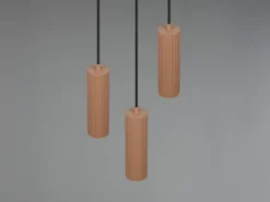Moderne Cluster Pendelleuchte SOKA 3-flammig Metall Hellgrau & Coffee Ø 28cm