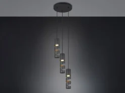 Moderne Cluster Pendelleuchte STREAM 3-flammig aus Metall in Schwarz, Ø 28cm