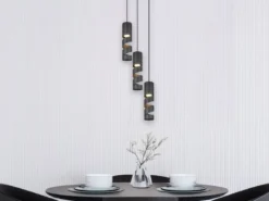 Moderne Cluster Pendelleuchte STREAM 3-flammig aus Metall in Schwarz, Ø 28cm