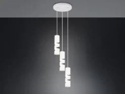 Moderne Cluster Pendelleuchte STREAM 3-flammig aus Metall in Weiß, Ø 28cm