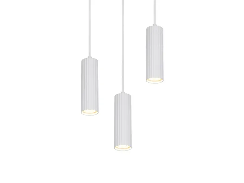 Moderne Cluster Pendelleuchte SOKA 3-flammig aus Metall Weiß Ø 28cm