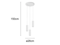 Moderne Cluster Pendelleuchte SOKA 3-flammig aus Metall Weiß Ø 28cm