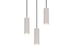 Moderne Cluster Pendelleuchte SOKA 3-flammig aus Metall Hellgrau Ø 28cm