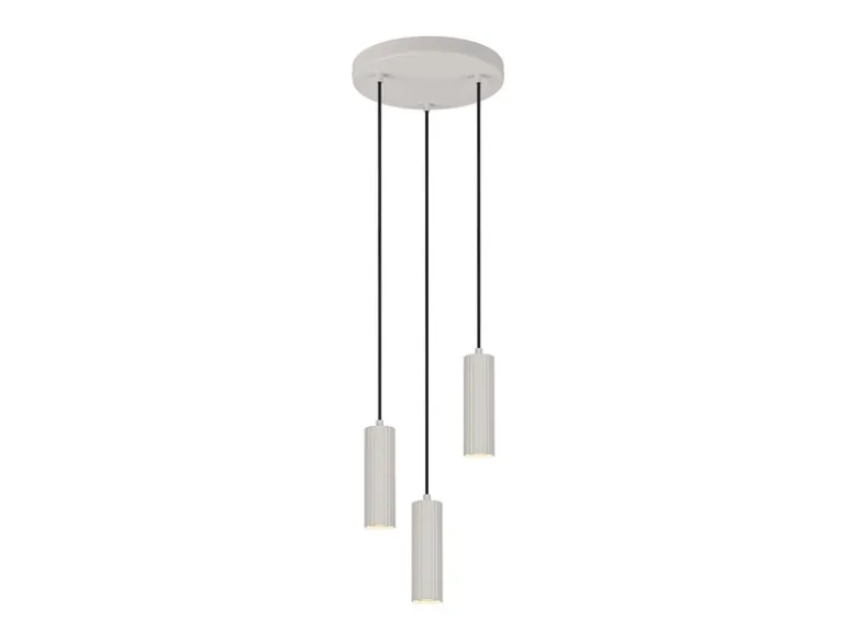 Moderne Cluster Pendelleuchte SOKA 3-flammig aus Metall Hellgrau Ø 28cm