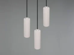 Moderne Cluster Pendelleuchte SOKA 3-flammig aus Metall Hellgrau Ø 28cm