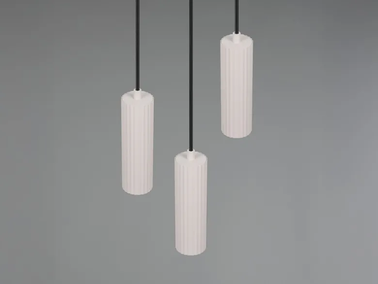 Moderne Cluster Pendelleuchte SOKA 3-flammig aus Metall Hellgrau Ø 28cm
