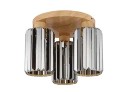 Moderne Deckenleuchte RUN 3-flammig mit Rauchglas Kristall Ø 35cm