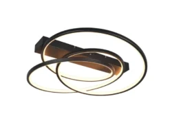 Moderne dimmbare LED Deckenleuchte DARVIN Schwarz, Breite 64cm