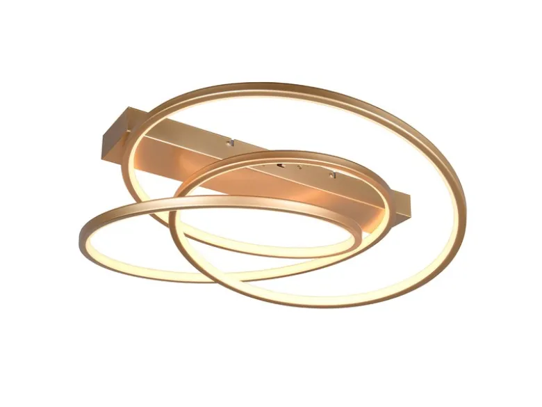 Moderne dimmbare LED Deckenleuchte DARVIN in Gold, Breite 64cm