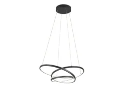 Moderne dimmbare LED Pendelleuchte DARVIN Schwarz, Breite 64cm