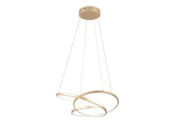 Moderne dimmbare LED Pendelleuchte DARVIN in Gold, Breite 64cm