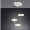 Moderne dimmbare LED Pendelleuchte KEATON 3-flammig, Hellgrau Ø 45cm