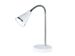 Moderne flexible LED Schreibtischleuchte ARRAS 1 flammig Kunststoff in weiß