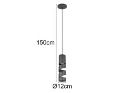 Moderne kleine LED Pendelleuchte 1-flammig aus Metall in Schwarz, Ø 12cm