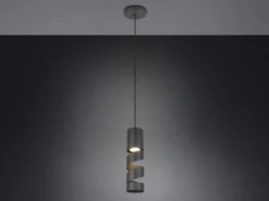 Moderne kleine LED Pendelleuchte 1-flammig aus Metall in Schwarz, Ø 12cm
