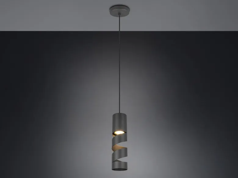 Moderne kleine LED Pendelleuchte 1-flammig aus Metall in Schwarz, Ø 12cm
