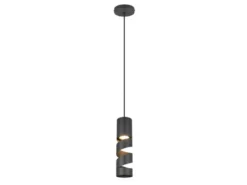 Moderne kleine LED Pendelleuchte 1-flammig aus Metall in Schwarz, Ø 12cm