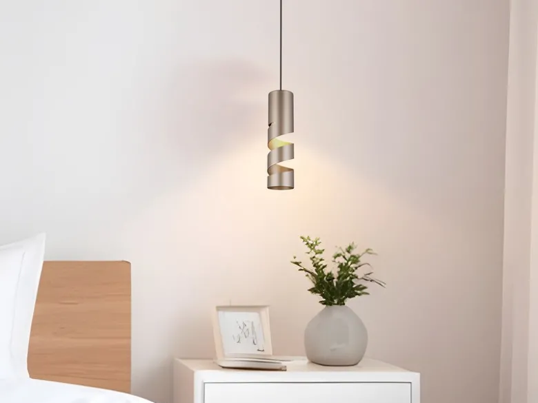 Moderne kleine LED Pendelleuchte 1-flammig aus Metall in Coffee, Ø 12cm
