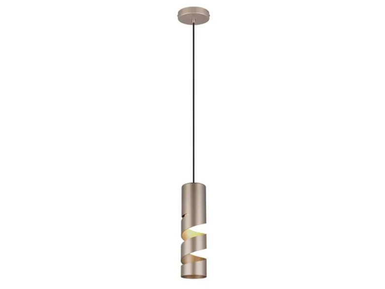 Moderne kleine LED Pendelleuchte 1-flammig aus Metall in Coffee, Ø 12cm