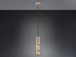 Moderne kleine LED Pendelleuchte 1-flammig aus Metall in Coffee, Ø 12cm