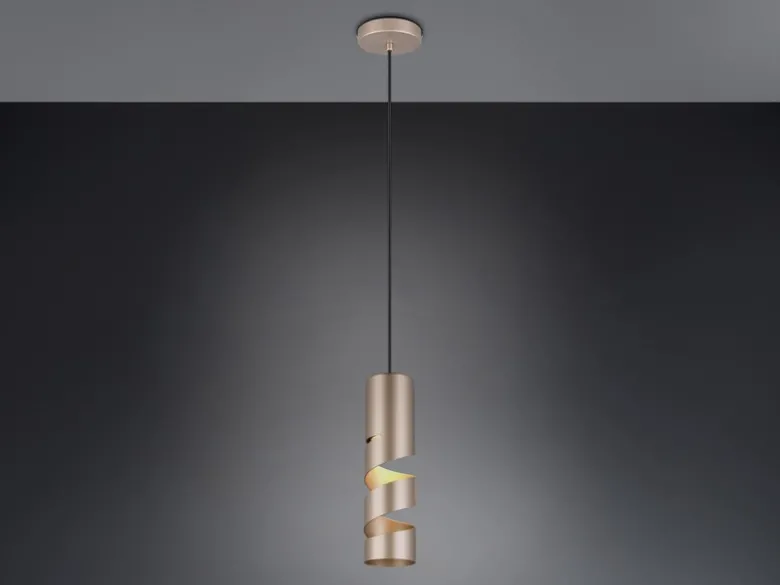 Moderne kleine Pendelleuchte STREAM 1-flammig aus Metall in Coffee, Ø 12cm