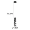 Moderne kleine Pendelleuchte STREAM 1-flammig aus Metall in Schwarz, Ø 12cm