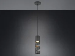 Moderne kleine Pendelleuchte STREAM 1-flammig aus Metall in Schwarz, Ø 12cm