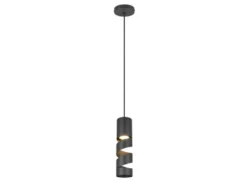Moderne kleine Pendelleuchte STREAM 1-flammig aus Metall in Schwarz, Ø 12cm