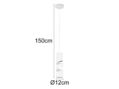 Moderne kleine Pendelleuchte STREAM 1-flammig aus Metall in Weiß, Ø 12cm