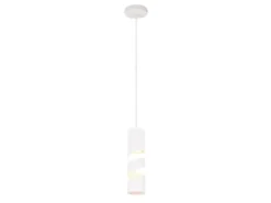 Moderne kleine Pendelleuchte STREAM 1-flammig aus Metall in Weiß, Ø 12cm