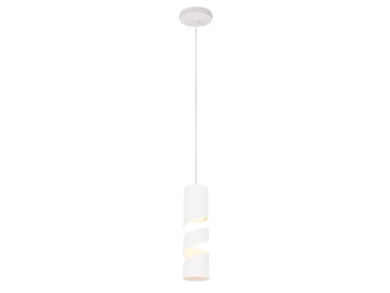 Moderne kleine Pendelleuchte STREAM 1-flammig aus Metall in Weiß, Ø 12cm