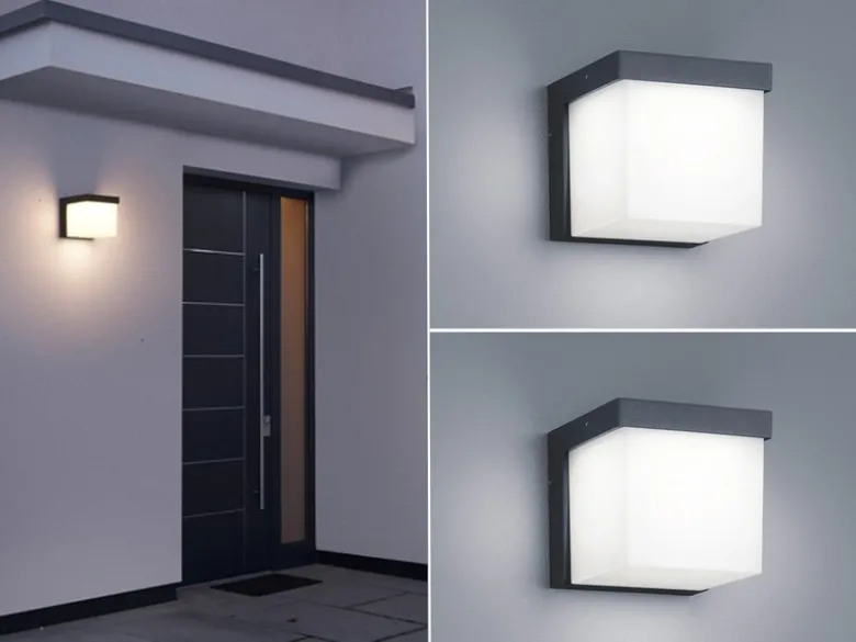 Moderne LED Außenwandlampen in Anthrazit IP54 - 2er Set Außenbeleuchtung Haus