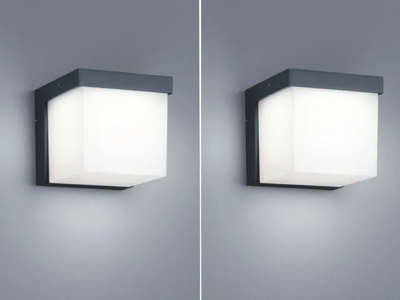 Moderne LED Außenwandlampen in Anthrazit IP54 - 2er Set Außenbeleuchtung Haus