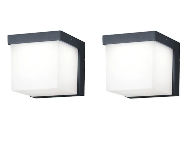 Moderne LED Außenwandlampen in Anthrazit IP54 - 2er Set Außenbeleuchtung Haus