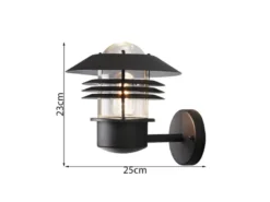 Moderne LED Außen Wandlaterne stehend, Aluminium Schwarz, Höhe 23cm