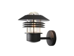 Moderne LED Außen Wandlaterne stehend, Aluminium Schwarz, Höhe 23cm