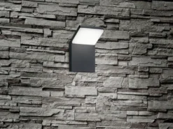 Moderne LED Außenwandleuchte PEARL Aluminium Anthrazit, Höhe 16cm