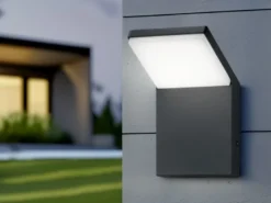 Moderne LED Außenwandleuchte PEARL Aluminium Anthrazit, Höhe 16cm