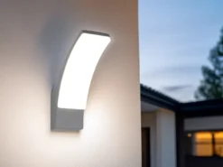 Moderne LED Außenwandleuchte BEJA aus Aluminium in Anthrazit, Höhe 22,5cm