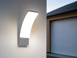 Moderne LED Außenwandleuchte BEJA aus Aluminium in Anthrazit, Höhe 22,5cm