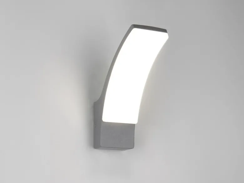Moderne LED Außenwandleuchte BEJA aus Aluminium in Anthrazit, Höhe 22,5cm