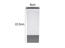 Moderne LED Außenwandleuchte BEJA aus Aluminium in Anthrazit, Höhe 22,5cm