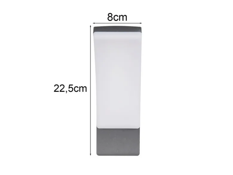 Moderne LED Außenwandleuchte BEJA aus Aluminium in Anthrazit, Höhe 22,5cm