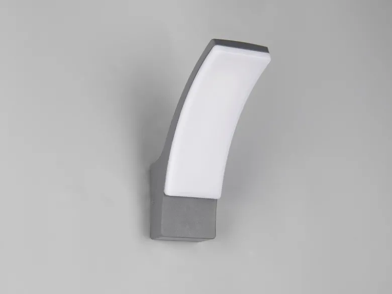 Moderne LED Außenwandleuchte BEJA aus Aluminium in Anthrazit, Höhe 22,5cm